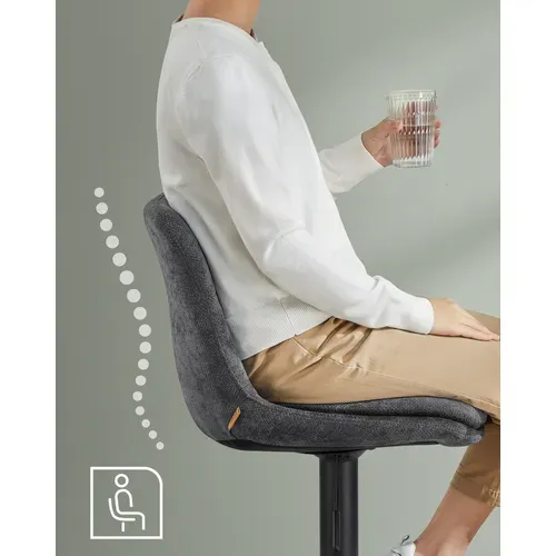 Tabourets De Bar, Lot De 2, Siège Pivotant à Hauteur Réglable, Avec Dossier Et Repose-pieds, Gris