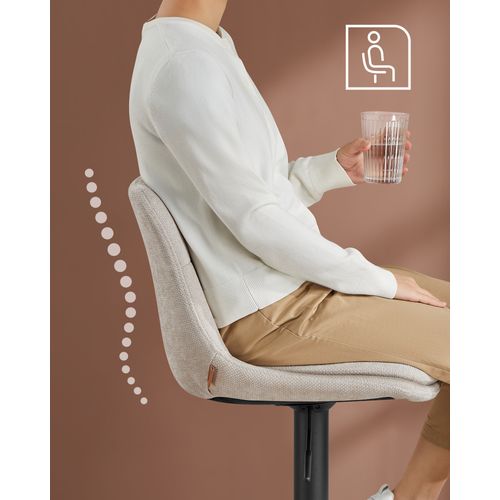 Tabourets De Bar, Lot De 2, Siège Pivotant à Hauteur Réglable, Avec Dossier Et Repose-pieds, Blanc