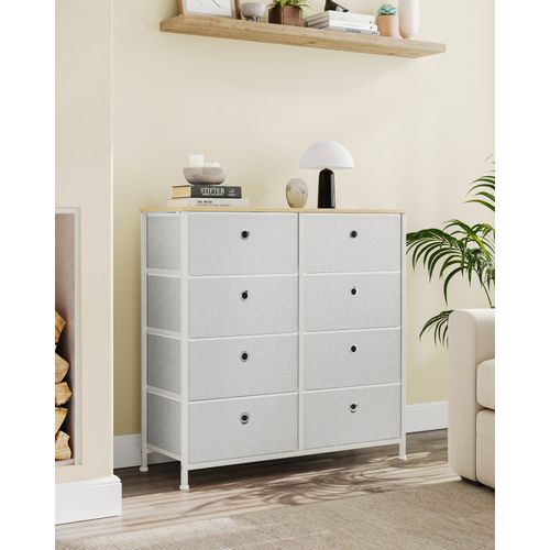 Commode, Meuble de Rangement avec 8 Tiroirs en Tissu, Meuble à Tiroirs