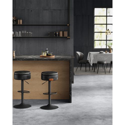 Tabourets De Bar VASAGLE EKHO Lot De 2 - Pivotants 360°, Hauteur 65cm Noir