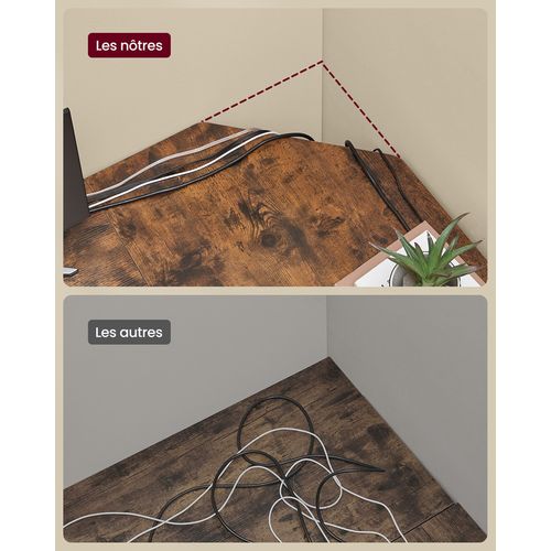 Bureau D'ordinateur En Forme De L, 120 X 130 X 76 Cm, Bureau D'angle Avec 2 Étagères