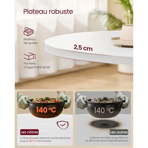 Table Ronde, Table De Cuisine, Pour 4 Personnes, Style Campagnard, Surface Résistante à L'eau