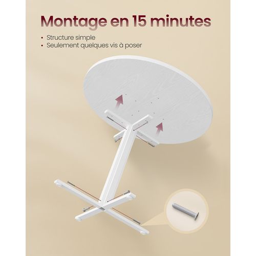 Table Ronde, Table De Cuisine, Pour 4 Personnes, Style Campagnard, Surface Résistante à L'eau