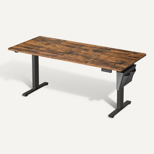 Bureau électrique Réglable En Hauteur SONGMICS - Plateau 180x80 Cm - Mémoire 4 Positions (72-120 Cm) - Port USB-C - Marron/Noir - 8