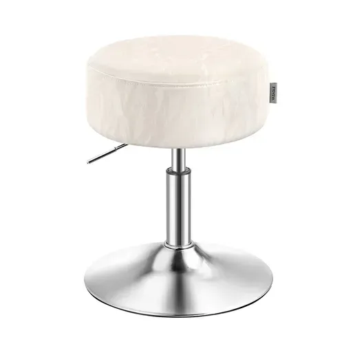 Tabouret De Maquillage, Réglable En Hauteur, Pivotant à 360 Degrés,   Blanc Crème
