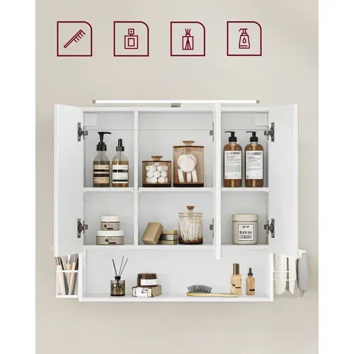 Lot De 4, Meuble De Salle De Bain, Meuble Sous Lavabo, Meuble De Toilettes, Armoire Murale, Blanc