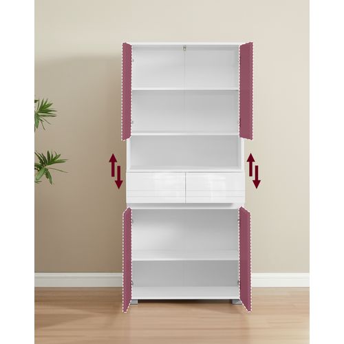 Colonne De Salle De Bain, Avec 2 Tiroirs, Étagères Réglables, Compartiments, 30 X 60 X 170 Cm, Blanc