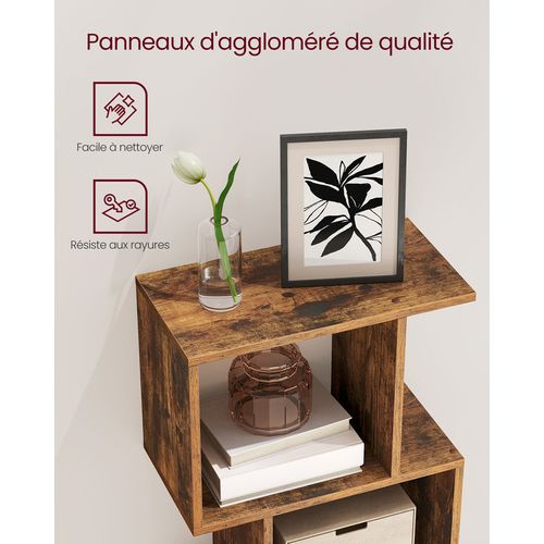 Bibliothèque à 6 Niveaux, 24 X 40 X 191 Cm, Cloison Séparateur, Moderne, Marron Rustique