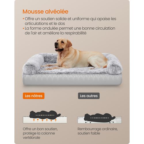 Panier Pour Chien, Taille XXL, Pour Chiens De Grande Taille, 122 X 85 X 16 Cm, Gris Ombré