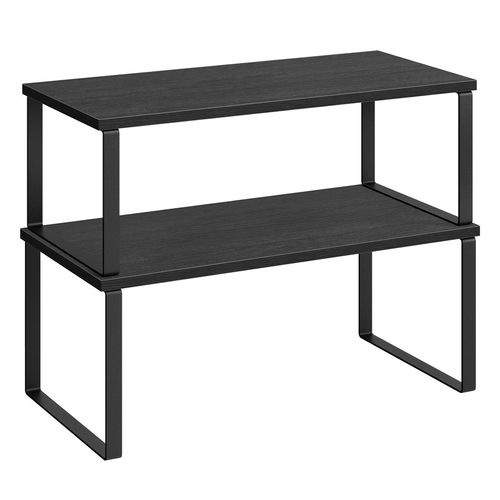 étagère à épices, Lot De 2, étagère De Rangement De Cuisine Extensible, Noir D'encre Et Noir Boisé