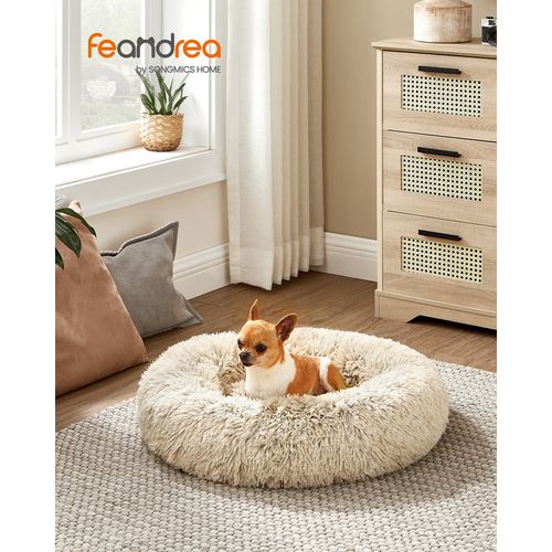 Panier Pour Chien, Lit Ronde En Forme De Beignet, D.60 Cm, Kaki Ombré