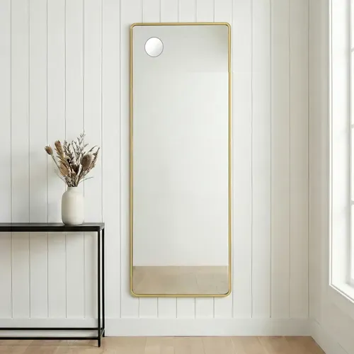Miroir Intégral, Miroir Rectangulaire Sur Pied, Grand Miroir à Poser Au Sol, Doré Clair