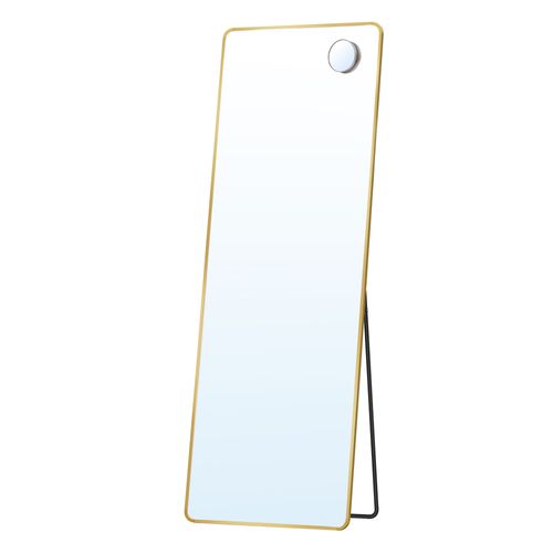 Miroir Intégral, Miroir Rectangulaire Sur Pied, Grand Miroir à Poser Au Sol, Doré Clair
