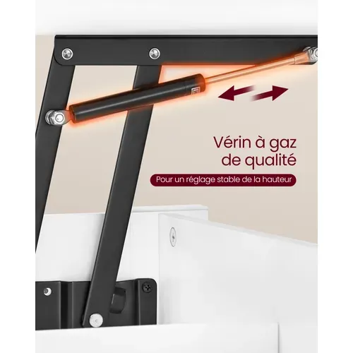 Table Basse, 2 Tiroirs Et 3 Compartiments Sous Le Plateau, 1 Compartiment Ouvert, Blanc Neige