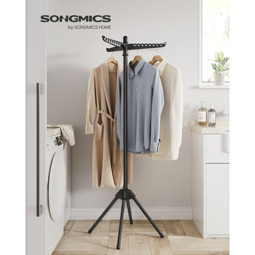 Étendoir à Linge, Séchoir Sur Pied, 3 Bras Rotatifs Pour Cintres, 4 Pieds, Pour L'intérieur