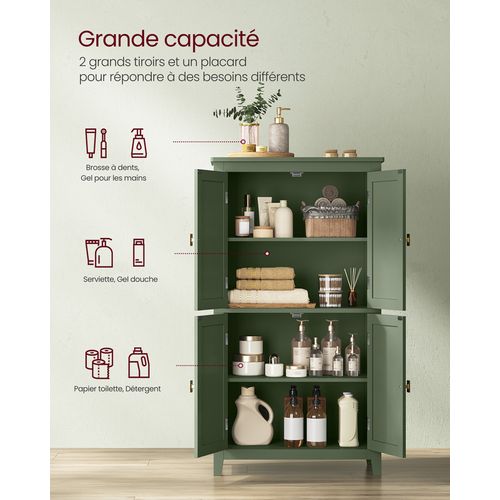 Armoire De Salle De Bain, Meuble De Rangement, Placard De Cuisine Avec 4 Portes