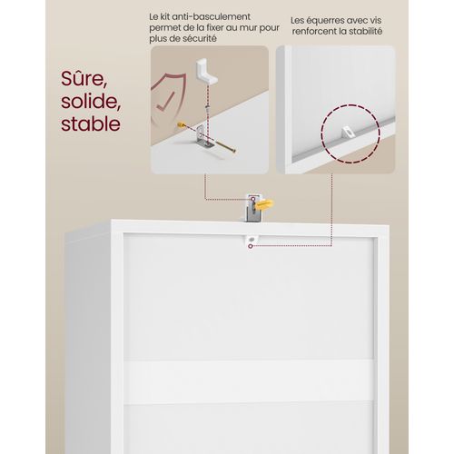 Étagère Sur 4 Niveaux, Avec Étagères Réglables, Meuble De Rangement Ouvert, Blanc Nuage