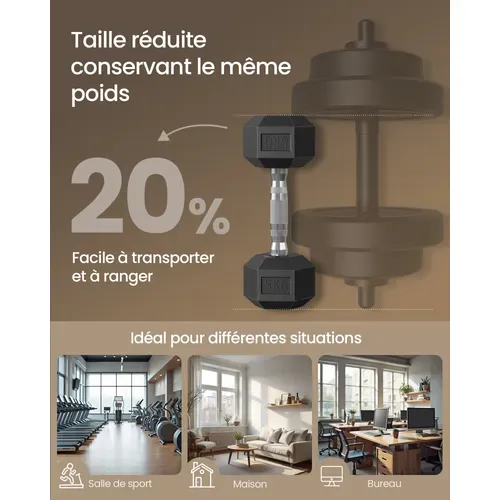 Ensemble De 2 Haltères Hexagonaux, Adapté à L'entraînement, La Musculation, La Salle De Sport