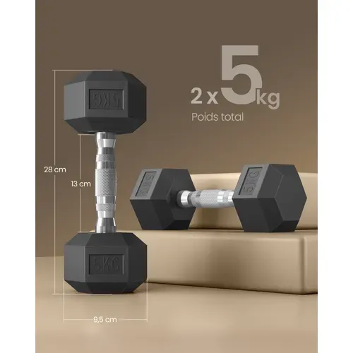 Ensemble De 2 Haltères Hexagonaux, Adapté à L'entraînement, La Musculation, La Salle De Sport