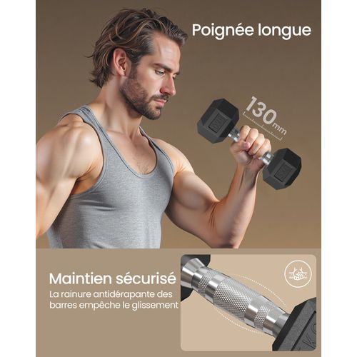 Ensemble De 2 Haltères Hexagonaux, Adapté à L'entraînement, La Musculation, La Salle De Sport