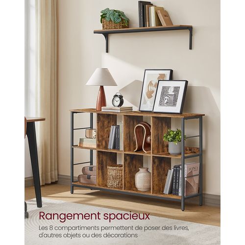 Meuble De Rangement 2 Niveaux, Étagère Rangement, Bibliothèque Style Industriel, 8 Cubes