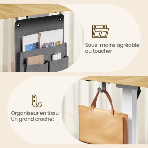 Bureau électrique AREBOS 180x80cm – Réglable En Hauteur, Fonction Mémoire, Marron