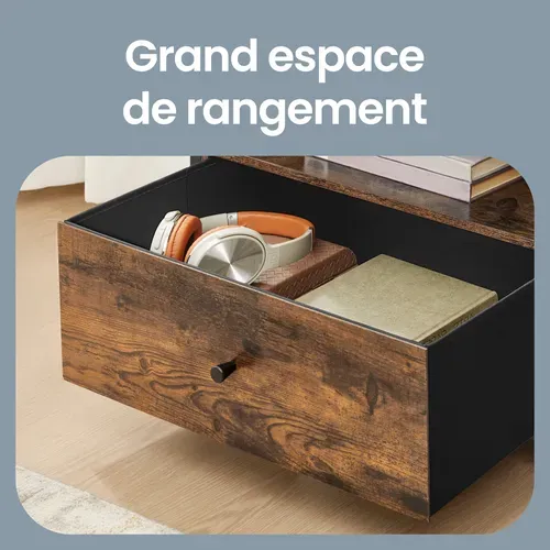 Support Télé, Jusqu’à 65 Pouces, Espace De Rangement Généreux, 147 X 40 X 50 Cm, Marron Et Noir