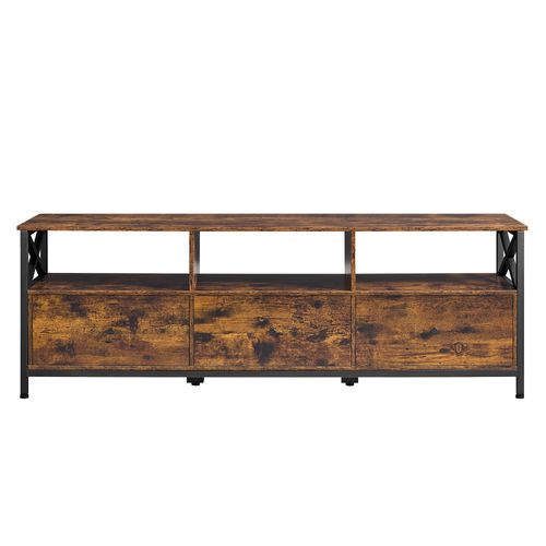 Support Télé, Jusqu’à 65 Pouces, Espace De Rangement Généreux, 147 X 40 X 50 Cm, Marron Et Noir