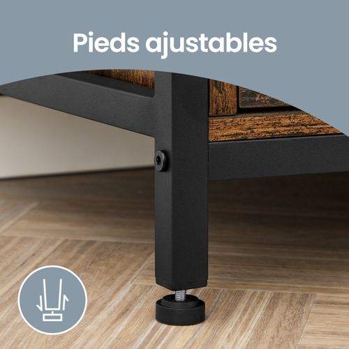 Support Télé, Jusqu’à 65 Pouces, Espace De Rangement Généreux, 147 X 40 X 50 Cm, Marron Et Noir