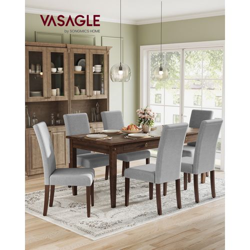 Lot De 6 Chaises De Salle à Manger, Dossier Haut, Assise Épaisse, 58 X 48 X 100 Cm, Gris