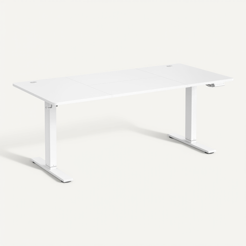 Bureau Assis-debout Réglable, 180 X 80 Cm, Avec Port USB-c, Fonction Mémoire 3 Hauteurs, Blanc