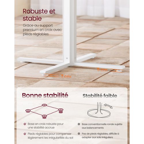 Table Ronde, Surface Résistante à L'eau, 80 Cm De Diamètre, 74,8 Cm De Hauteur, Doré Chêne