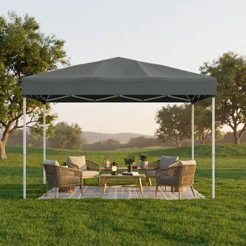 Pavillon Pliant 3 X 3 M, Protection Solaire, Tente De Jardin, Portable, Usage Extérieur, Gris
