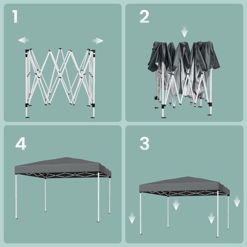Pavillon Pliant 3 X 3 M, Protection Solaire, Tente De Jardin, Portable, Usage Extérieur, Gris