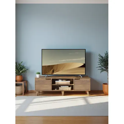 Meuble TV, Avec Étagère Réglable, Pour Télévision Jusqu'à 65 Pouces, Marron
