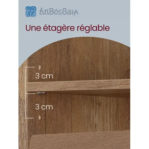 Meuble TV, Avec Étagère Réglable, Pour Télévision Jusqu'à 65 Pouces, Marron