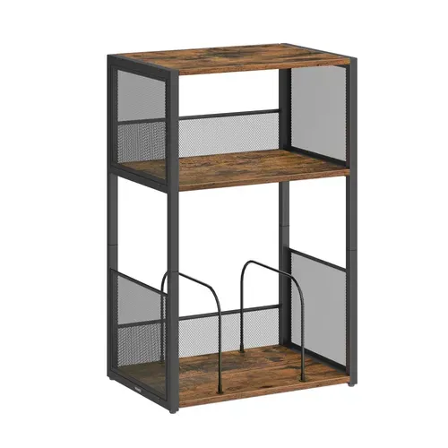 Meuble Pour Tourne-disque, Sur 3 Niveaux, Rangement Vinyle Jusqu'à 100 Albums, Bout De Canapé,marron