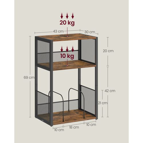 Meuble Pour Tourne-disque, Sur 3 Niveaux, Rangement Vinyle Jusqu'à 100 Albums, Bout De Canapé,marron