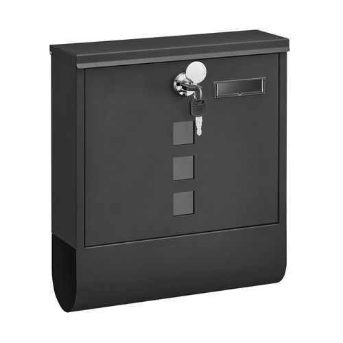 Boîte Aux Lettres Murale, Avec Serrure, Porte-nom, Pour Courriers, Journaux, Magazines, Noir