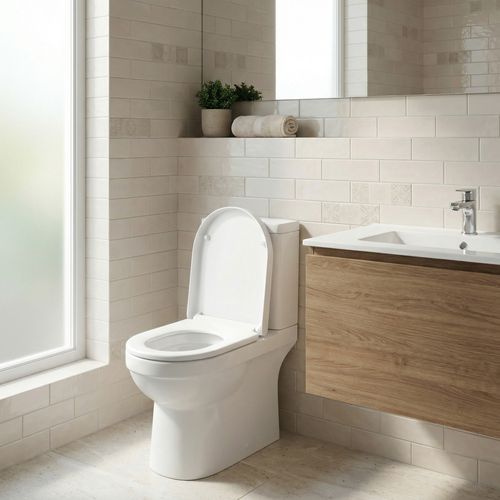 Abattant De Toilette Clipsable, Lunette Wc Universel Avec Poignée, Plastique, Blanc