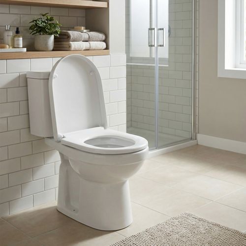 Abattant De Toilette Clipsable, Lunette Wc Universel Avec Poignée, Plastique, Blanc