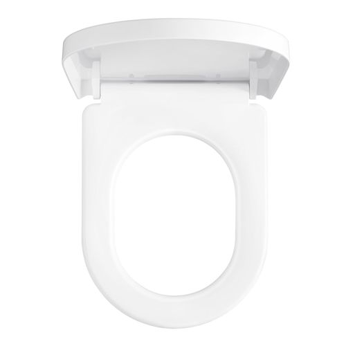 Abattant De Toilette Clipsable, Lunette Wc Universel Avec Poignée, Plastique, Blanc