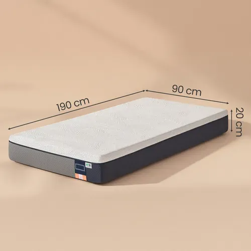 Matelas Mousse 90x190 cm - Accueil Mémoire De Forme - 7 Zones - Epaisseur 20 cm