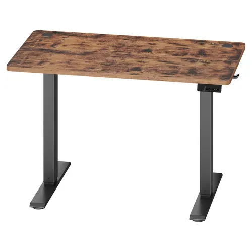 Bureau Assis-debout Réglable En Hauteur, Avec Fonction Mémoire, Rappel De Sédentarité, Marron