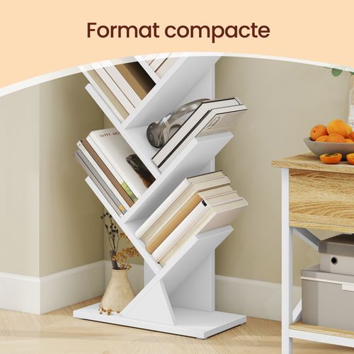 Étagère De Rangement Moderne, Bibliothèque Sur Pied, 20 X 38 X 115,2 Cm, Blanc