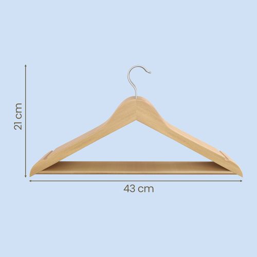 Cintres En Bois, Lot De 10, Fins, Avec Encoches, Crochet Pivotant 360°, Beige