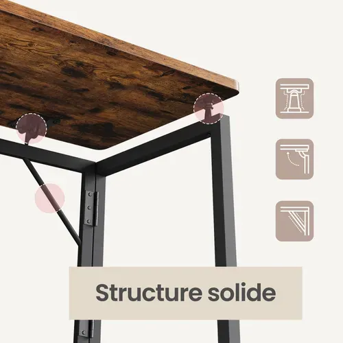 Bureau Pliable, 80 X 40 Cm, Table D’appoint Pour Balcon, Chambre, Montage Rapide, Marron