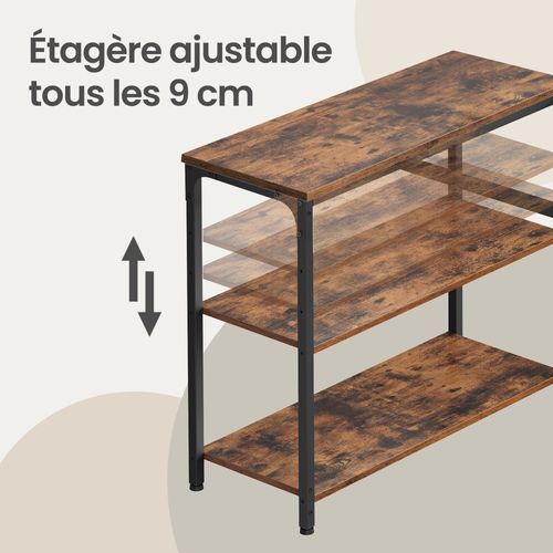 Bureau En L, Étagères Réglables Avec Rangement, 110 X 80 Cm, Marron