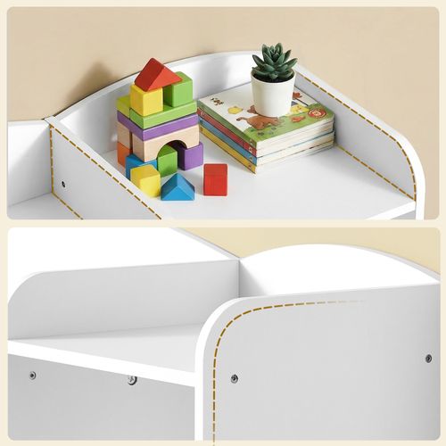 Meuble De Rangement Pour Jouets Enfants, étagère Montessori Avec Paniers Et Bacs, Blanc
