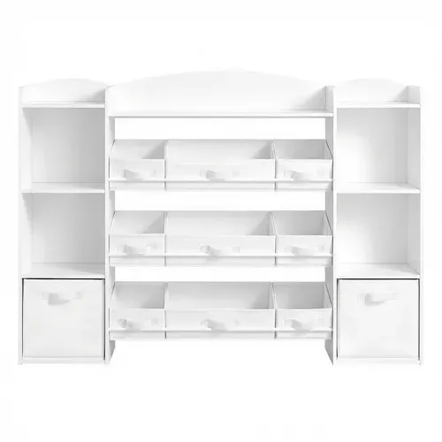 Meuble De Rangement Pour Jouets Enfants, étagère Montessori Avec Paniers Et Bacs, Blanc